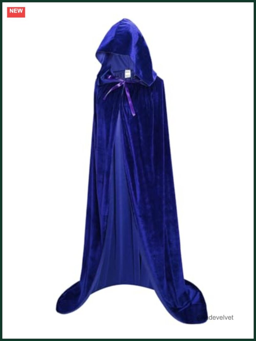 Full Length Hooded Velvet Cape Cloak Adult Halloween Costume 59 inch